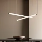 Luminária LED moderna em vidro canelado com design exclusivo, fabricada na Itália - Lys Viadurini