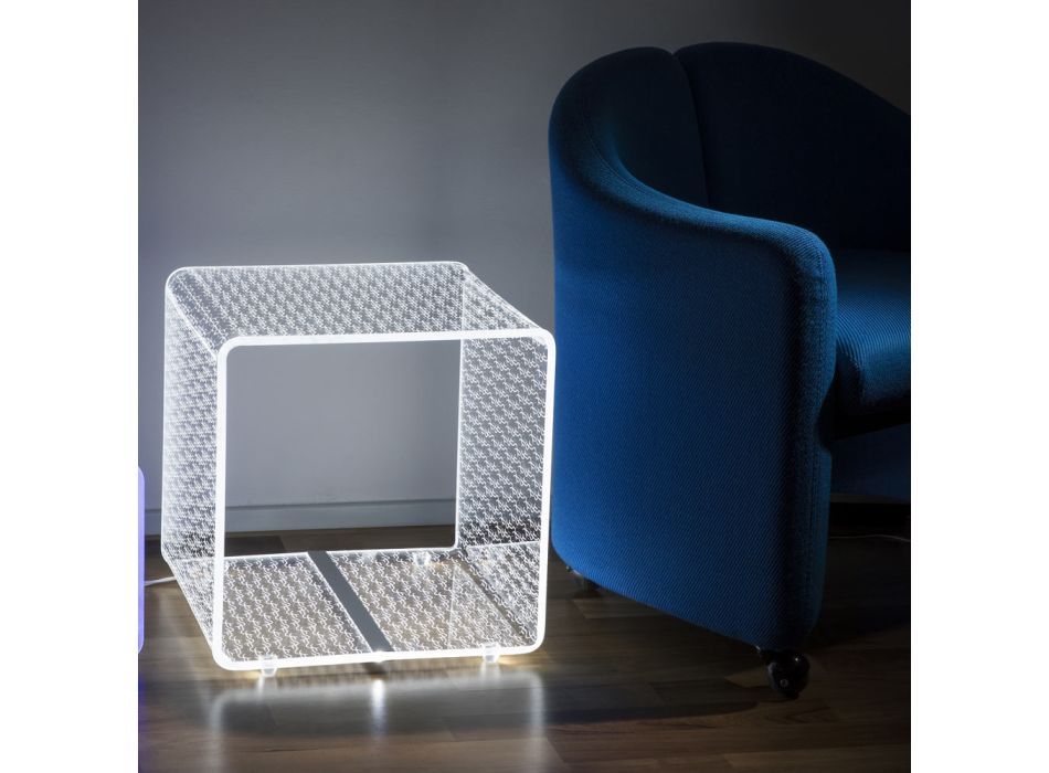 Lâmpada LED Rgb em Cristal Acrílico Transparente Decoração Laser - Robiola Viadurini
