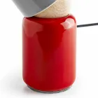 Candeeiro de mesa moderno feito de cerâmica e madeira de faia fabricado na Itália Ásia Viadurini