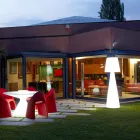 Moderna lâmpada ao ar livre Slide Pivot branco brilhante feito na Itália Viadurini