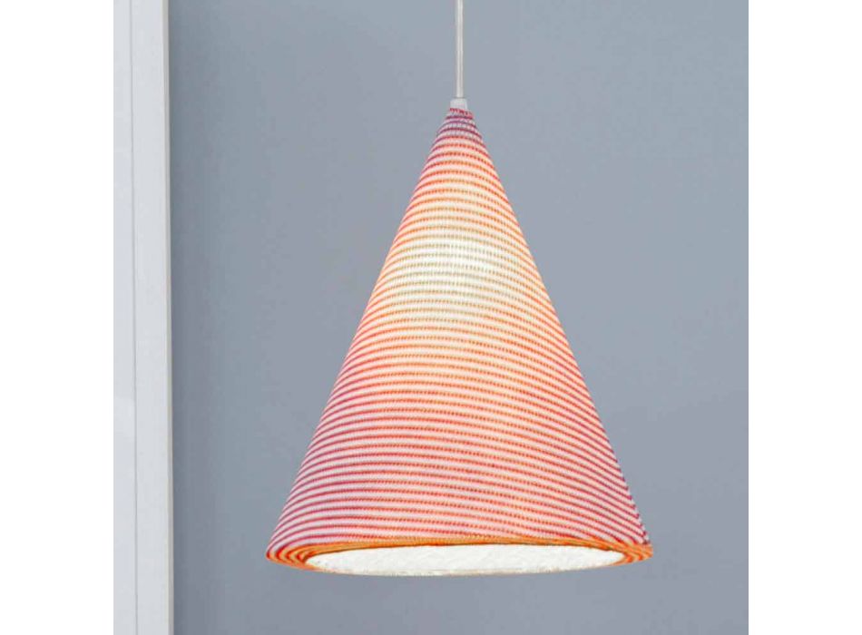 Lâmpada suspensa moderna In-es.artdesign Jazz Stripe em lã colorida Viadurini