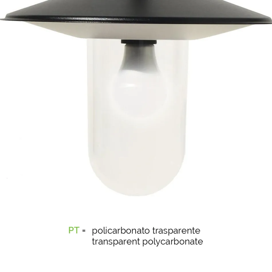 Lâmpada externa em alumínio cinza antracite fabricado na Itália - Belen Viadurini