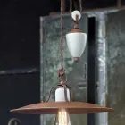 artesanato e para baixo da lâmpada de cerâmica e metal Kristen Ferroluce Viadurini