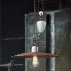 artesanato e para baixo da lâmpada de cerâmica e metal Kristen Ferroluce Viadurini