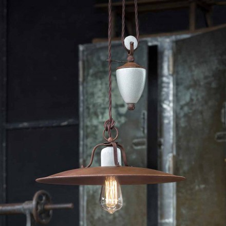 artesanato e para baixo da lâmpada de cerâmica e metal Kristen Ferroluce Viadurini