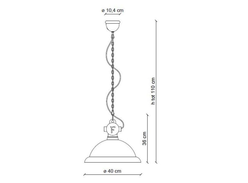 Lâmpada de Suspensão Artesanal e Industrial de Cerâmica e Ferro - Industrial Viadurini