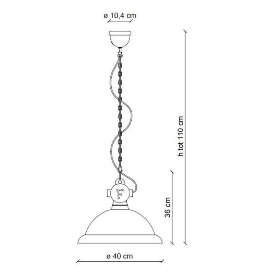 Lâmpada de Suspensão Artesanal e Industrial de Cerâmica e Ferro - Industrial Viadurini