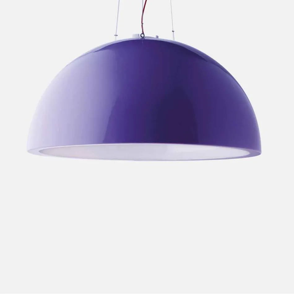 Lâmpada de suspensão colorida Slide Cupole polietileno fabricado na Itália Viadurini