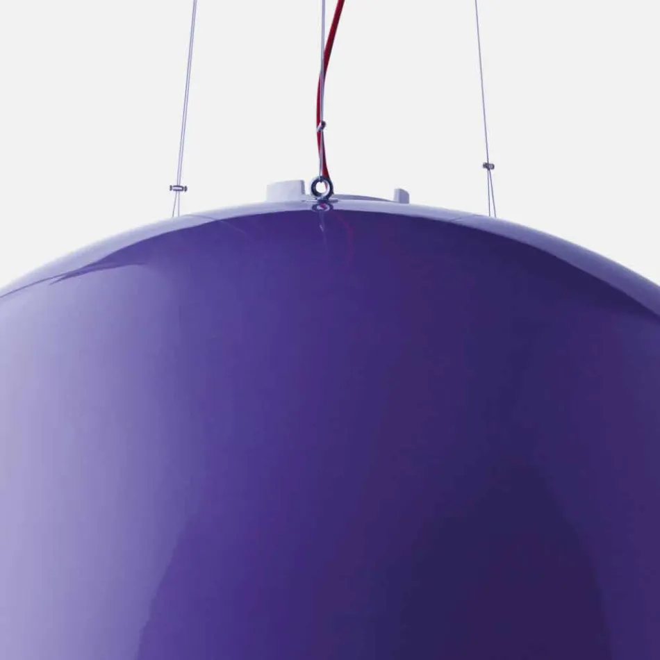 Lâmpada de suspensão colorida Slide Cupole polietileno fabricado na Itália Viadurini