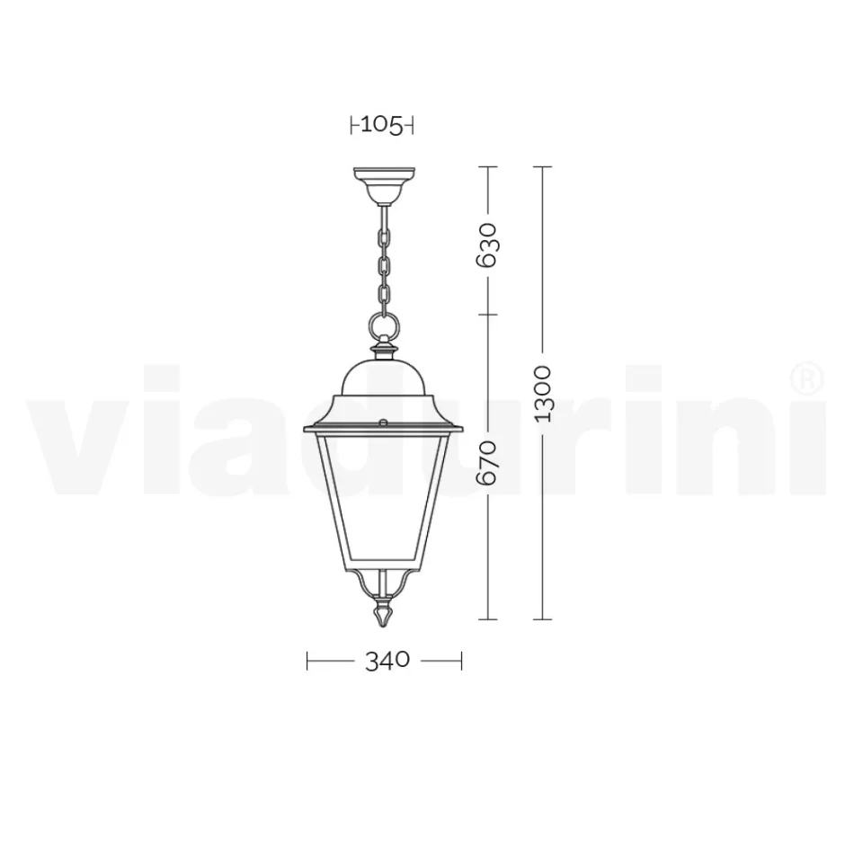 Candeeiro de suspensão exterior em alumínio e vidro fabricado em Itália - Bonaria Viadurini
