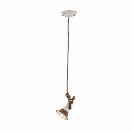 Luminária pendente ajustável de cerâmica e metal Alayna Ferroluce Viadurini