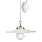 Lâmpada de Suspensão Ups and Down em Ferro e Cerâmica Brilhante 2 Tamanhos - Asti Viadurini