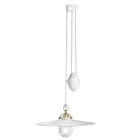 Lâmpada de Suspensão Ups and Down em Ferro e Cerâmica Brilhante 2 Tamanhos - Asti Viadurini