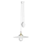 Lâmpada de Suspensão Ups and Down em Ferro e Cerâmica Brilhante 2 Tamanhos - Asti Viadurini