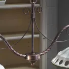 Candeeiro Suspenso 2 Luzes em Cerâmica Artesanal com Passanastri - Nápoles Viadurini