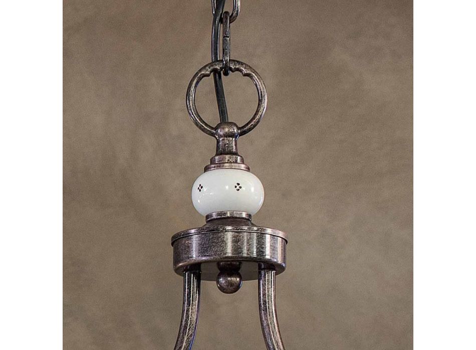 Lâmpada Pendurada Vintage 2 Luzes em Ferro Cerâmico Feito à Mão - Alessandria Viadurini