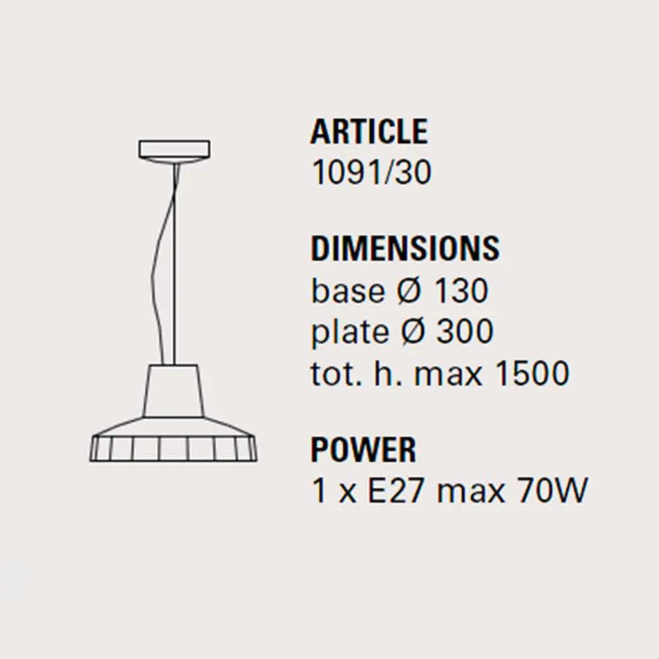Lâmpada suspensa de 30 cm, em latão e majólica da Toscana, Rossi Toscot Viadurini