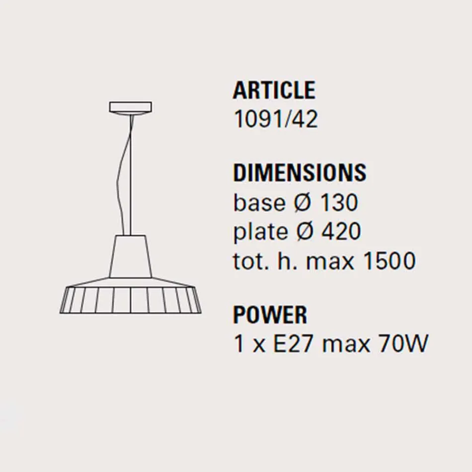 Lâmpada de suspensão de 42 cm em latão e faiança toscana Rossi - Toscot Viadurini