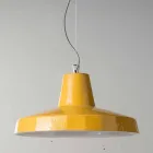 Lâmpada de suspensão de 42 cm em latão e faiança toscana Rossi - Toscot Viadurini