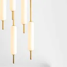 Lâmpada suspensa com 1, 3 ou 6 luzes em design moderno de latão - Typha by Il Fanale Viadurini