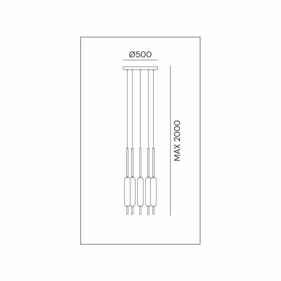 Lâmpada suspensa com 1, 3 ou 6 luzes em design moderno de latão - Typha by Il Fanale Viadurini