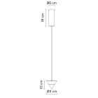 Lâmpada Suspensa em Fio de Alumínio Preto e Cone Grande Design - Mercado Viadurini