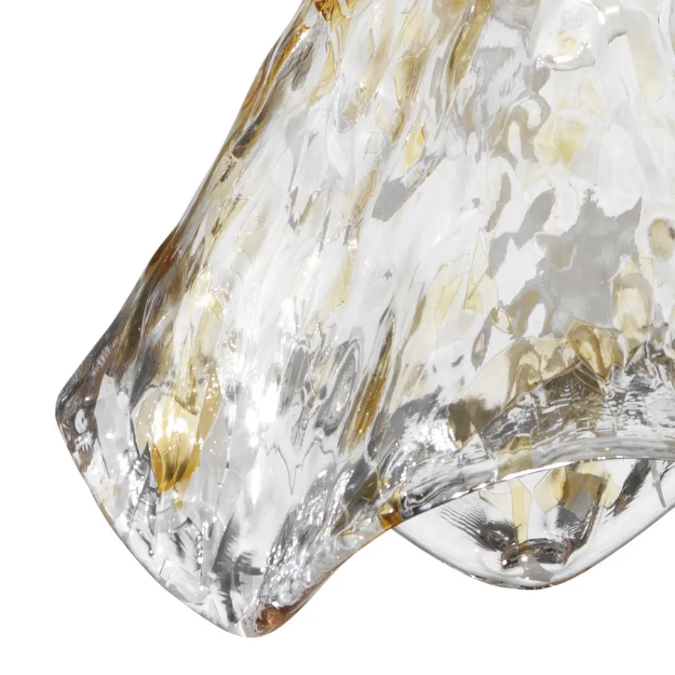 Lâmpada suspensa artesanal em vidro veneziano fundido 35 46 cm - Mary Viadurini