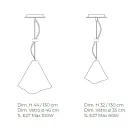 Lâmpada suspensa artesanal em vidro veneziano fundido 35 46 cm - Mary Viadurini