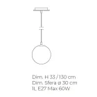 Lâmpada suspensa artesanal em vidro fundido veneziano - Nova Viadurini