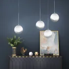 Lâmpada suspensa artesanal em vidro fundido veneziano - Nova Viadurini