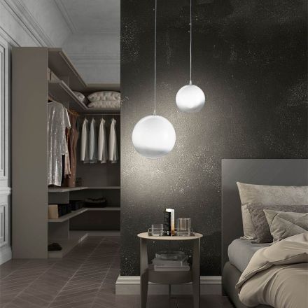 Lâmpada suspensa artesanal em vidro fundido veneziano - Nova Viadurini