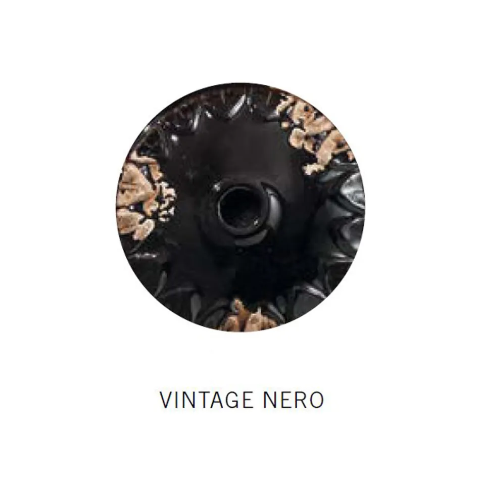 Luminária de Suspensão Artesanal Industrial em Ferro e Cerâmica - Industrial Viadurini