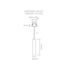 Lâmpada embutida suspensa em alumínio branco ou preto, 2 peças - Rebolla Viadurini