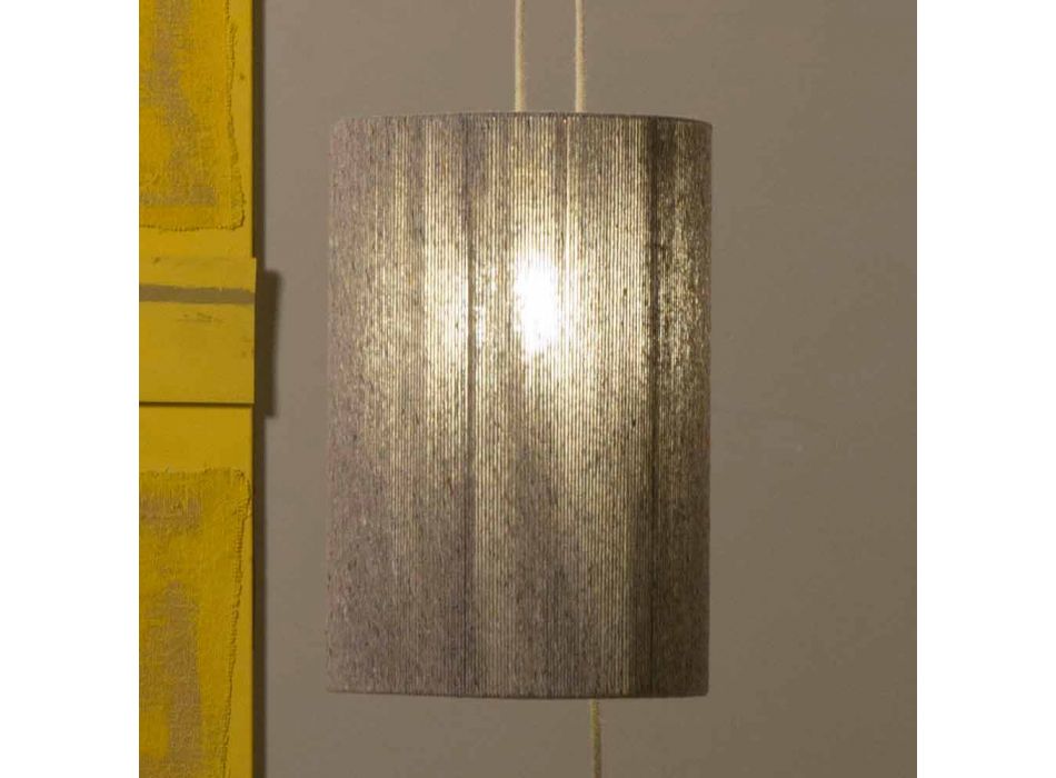 Suspenso / lâmpada de assoalho feita de latão e lã feita na Itália Evita Viadurini