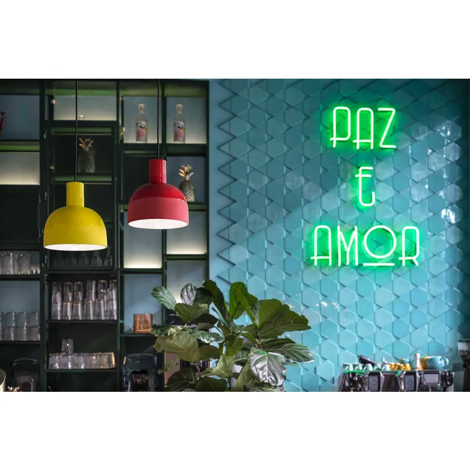 Luminária pendente estilo retro em cerâmica Made in Italy - Ferroluce Caxixi Viadurini