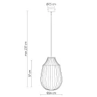 Projeto de lâmpada suspensa alongada em vidro filigrana branco - Caravana Viadurini