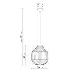 Candeeiro Suspenso Redondo Design em Vidro Filigrana Branco - Caravana Viadurini