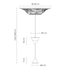 Lâmpada Suspensa Design em Gesso Branco e Alumínio Preto 2 Cones - Tesera Viadurini