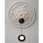 Lâmpada Suspensa Design em Gesso Branco e Alumínio Preto 2 Cones - Tesera Viadurini