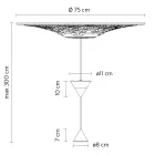 Lâmpada Suspensa Design em Gesso Branco e Alumínio Preto 2 Cones - Tesera Viadurini