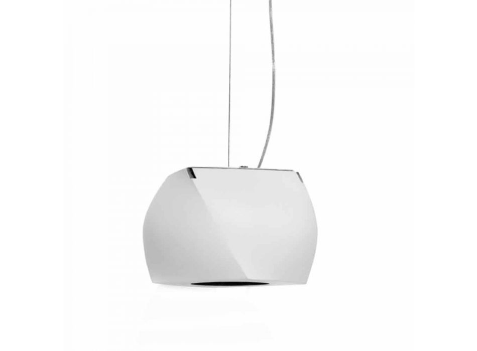 Lâmpada suspensa de design em metal e resina branca Made in Italy - Pequim Viadurini