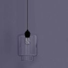 Lâmpada Suspensa Design em Metal e Vidro Transparente Made in Italy - Clizia Viadurini