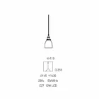 Lâmpada Suspensa Design em Metal e Vidro Transparente Made in Italy - Clizia Viadurini