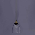 Lâmpada Suspensa Design em Metal e Vidro Transparente Made in Italy - Clizia
