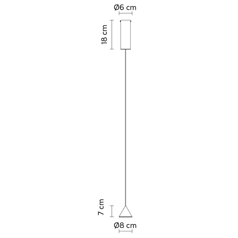 Lâmpada suspensa de cone de fio de alumínio preto pequeno design mínimo - Mercado Viadurini