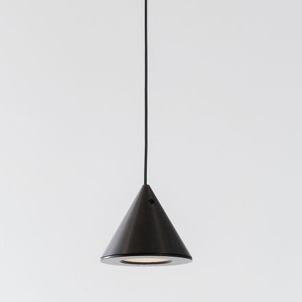 Lâmpada suspensa de cone de fio de alumínio preto pequeno design mínimo - Mercado Viadurini