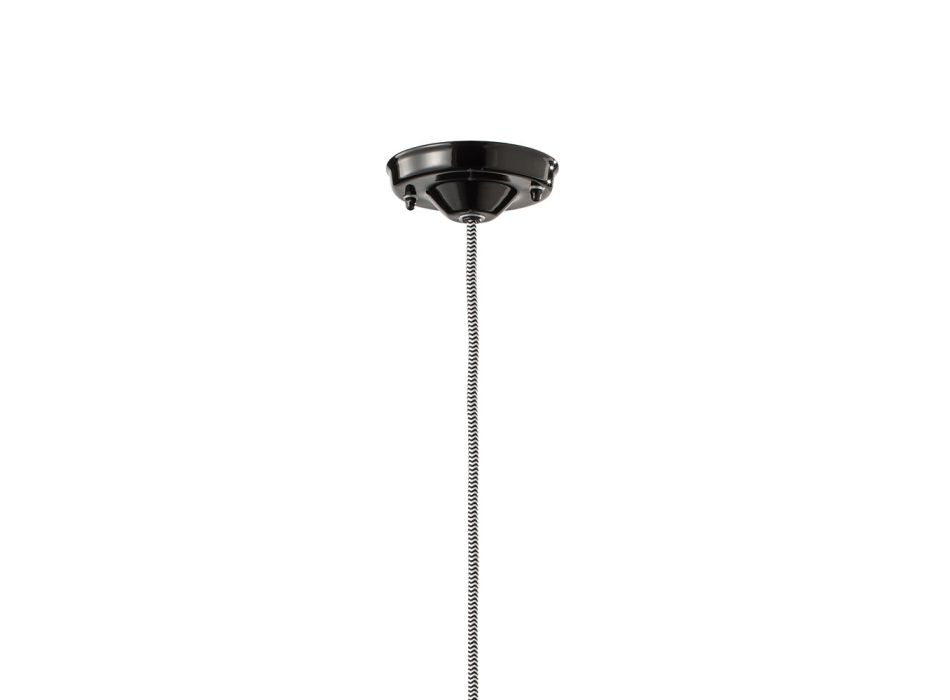 Lâmpada Suspensa em Cerâmica Preta e Ferro Design Vintage Industrial - Bew Viadurini