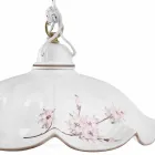 Lâmpada Suspensa em Ferro e Cerâmica Ondulada Decorada à Mão - Belluno Viadurini