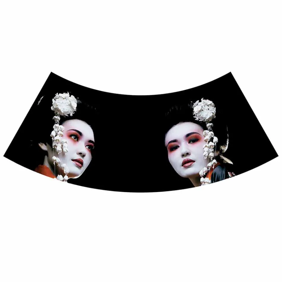 Lâmpada Suspensa em Linho Antracite com Desenho Interno Estampa 2 Tamanhos - Bramosia Viadurini