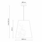 Lâmpada Suspensa em Linho Antracite com Desenho Interno Estampa 2 Tamanhos - Bramosia Viadurini